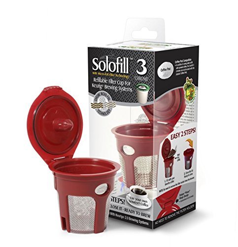 SOLOFILL K3 CHROME CUP Chrome Refillable Filter Cup for Keurig(R) (Single) N2