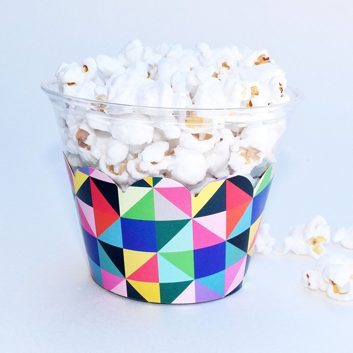 80s Geometric Cupcake Wrappers, Art Theme Decorations, Confetti Couture Party Supplies, 36 Wraps N4