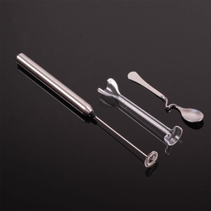 Purture&reg; Stainless Steel Handheld Milk Frother Battery Operated Electric Foam Maker for Coffee Latte Cappuccino... N5