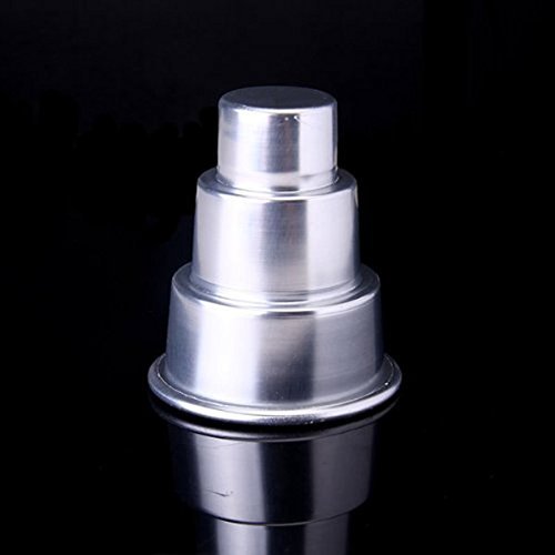 Tinksky Round Cake Pans Tart Cupcake Mold Pudding Mould Baking Tool (Silver) N2