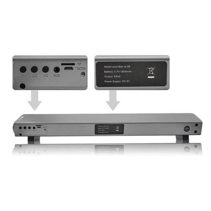 JUSHENG&reg; 2016 New Soundbar LP-08 2.1 Channel USB MP3 Player Bluetooth Wireless Sound Bar Speaker N6
