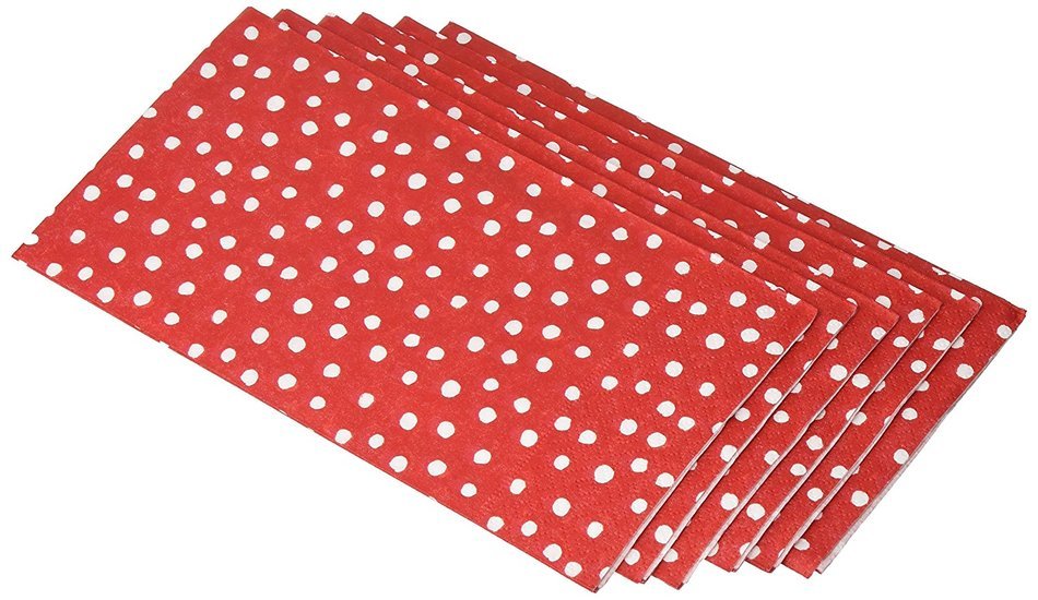 Entertaining with Caspari Dots Guest Towels, Platinum, Pack of 15 N7