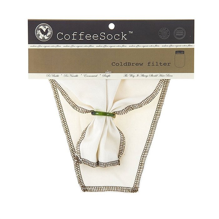 CoffeeSock 100% Organic cotton Reusable ColdBrew filter 1/2 Gallon (64oz) (Natural) N2
