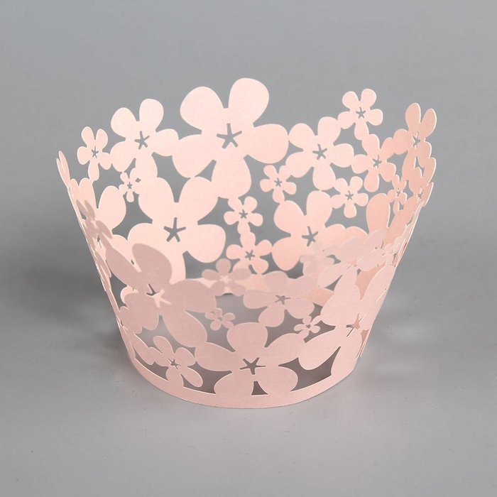 60 Pcs Laser Cut White Pearly Paper Garden Cupcake Wrappers Wraps Cases Wedding Birthday Party Decorations N3