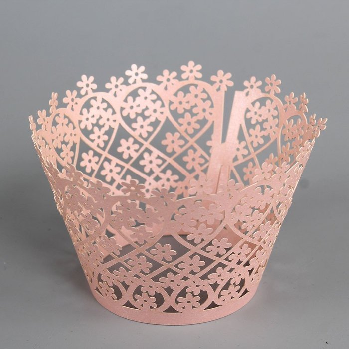 60 Pcs Laser Cut White Pearly Paper Garden Cupcake Wrappers Wraps Cases Wedding Birthday Party Decorations N5