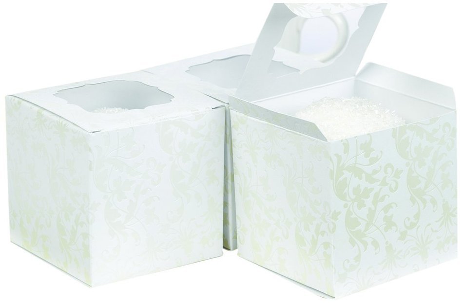 Hortense B. Hewitt Wedding Accessories Cupcake Boxes, Filigree, Pack of 24