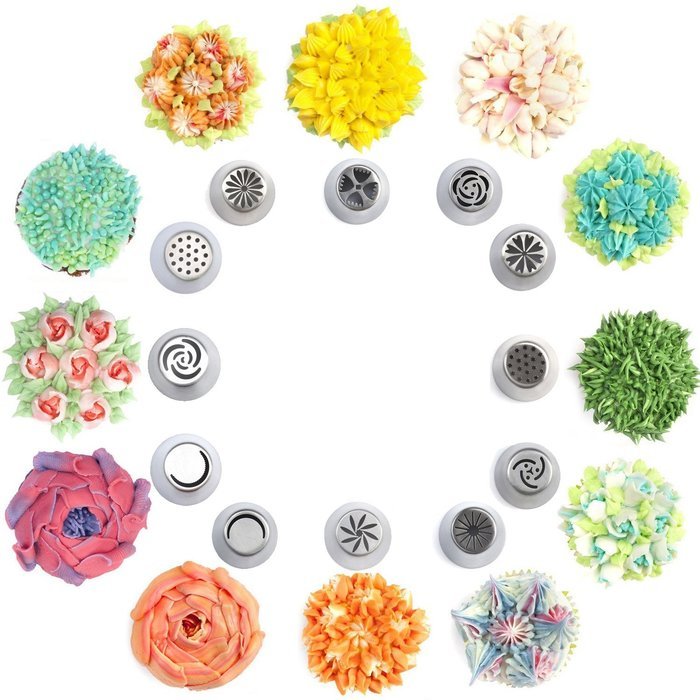 Cake Decorating Russian Piping Tip Set, 57 Piece - YOUR SMILE N5