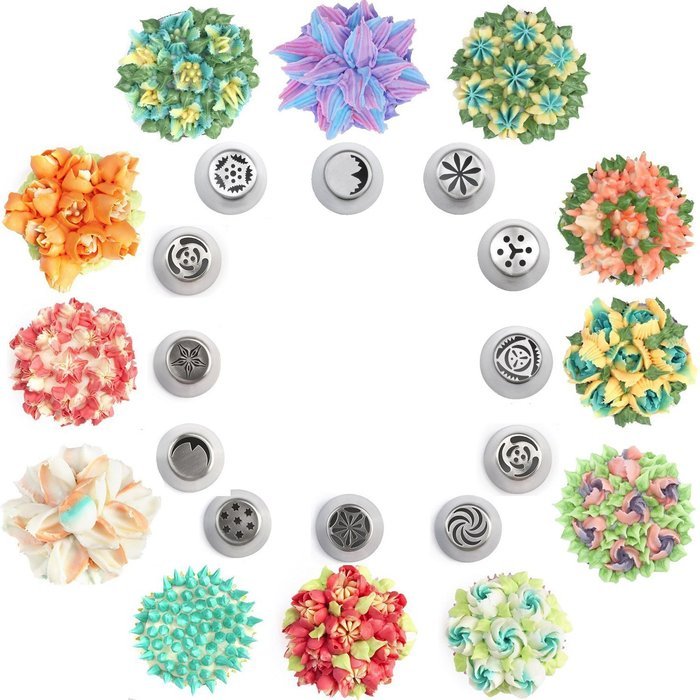 Cake Decorating Russian Piping Tip Set, 57 Piece - YOUR SMILE N6