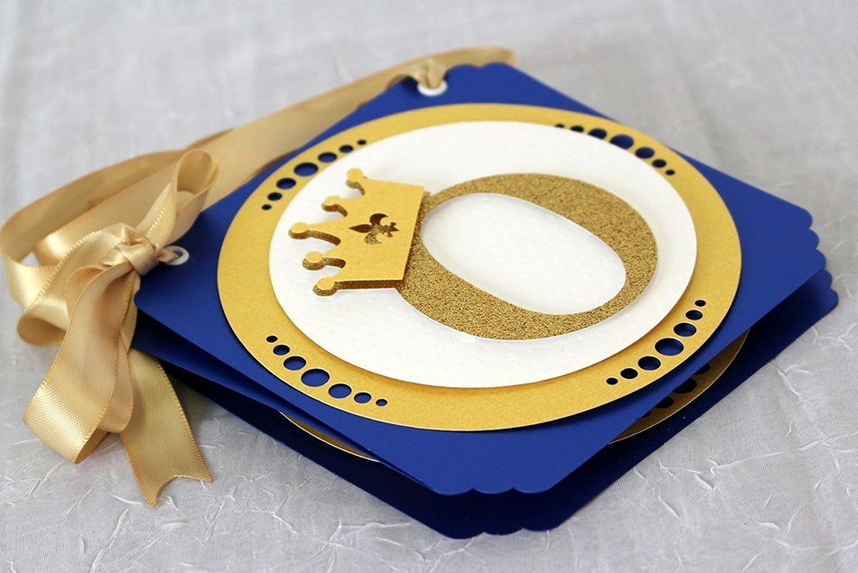 All About Details Royal Blue & Gold Prince Theme One High Chair Banner