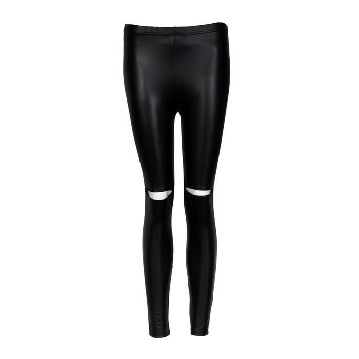 PHOTNO Black Women Stretchy PU Leather Trousers Skinny High Waist Leggings Pencil Pants N11