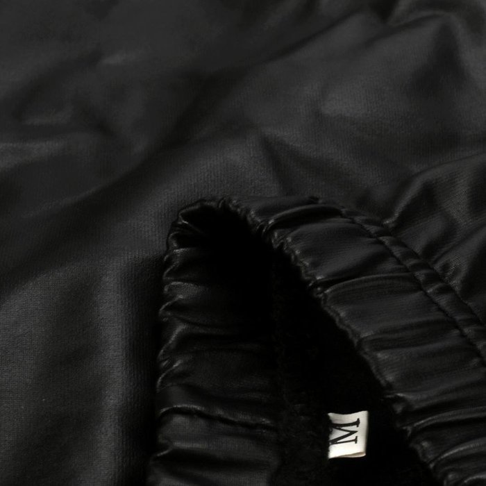 PHOTNO Black Women Stretchy PU Leather Trousers Skinny High Waist Leggings Pencil Pants N13
