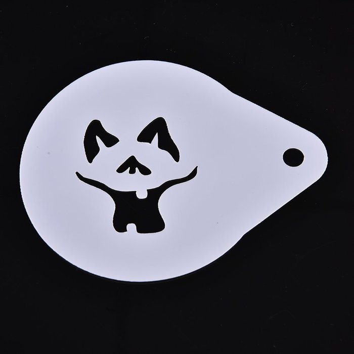 u-hoMEy 6x 2.8 Inch Halloween Cake Stencil Cookie Coffee Strew Flowers Pad Spray Mold N3