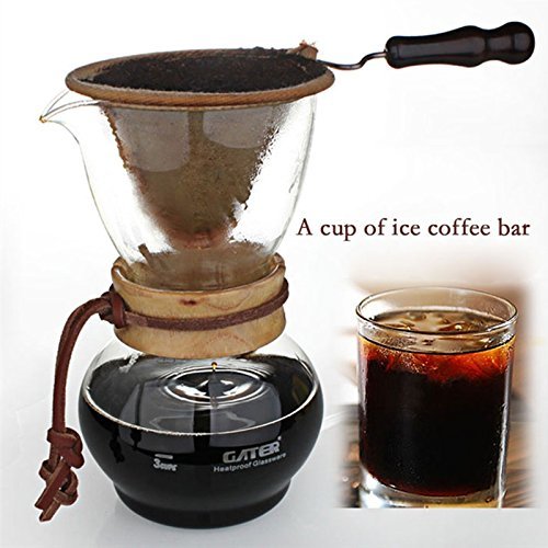 480 Cc Glass a Portable Steel Coffee Pot Combination Suit / Flannel Bags Manually Drip Coffee Drip Pot Ice Tool