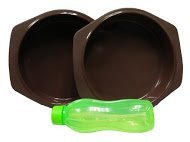 Silicone 9 Inch Deep Round Cake Pan Colour Brown 2 Piece + Free Tupperware Eco Bottle 500ml