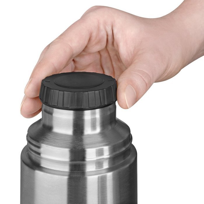 Emsa Thermos Flask "Captain" 11.83 fl. oz. of Stainless Steel, Silver/Red N4