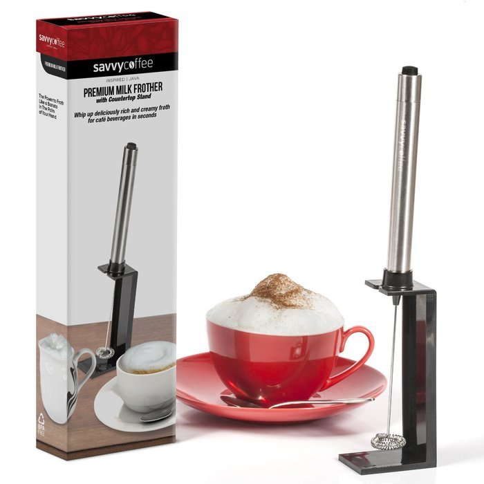 Savvy Coffee Handheld Milk Frother Wand with Stand N4