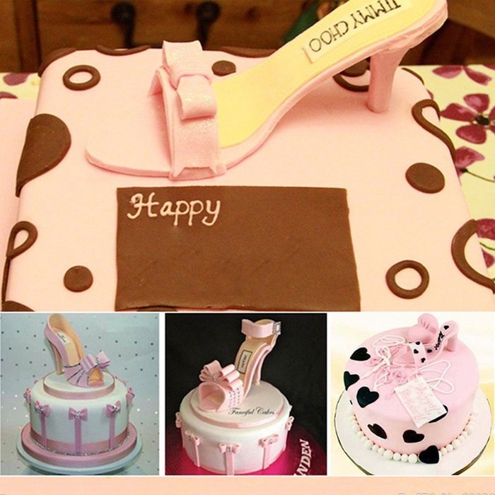 C-Pioneer Set of 9 Lady High-Heeled Shoe Plastic Sandal Fondant Cake Baking Mould Mold N3