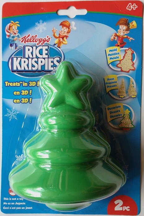 Kellogg's RICE KRISPIES Mold 5 1/4" Tall CHRISTMAS TREE Treats in 3D! (Pack of 2)