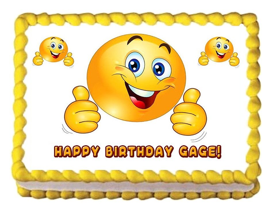 EMOJI edible image cake topper decoration frosting sheet-7.5"x10". ~ Pesonalized!