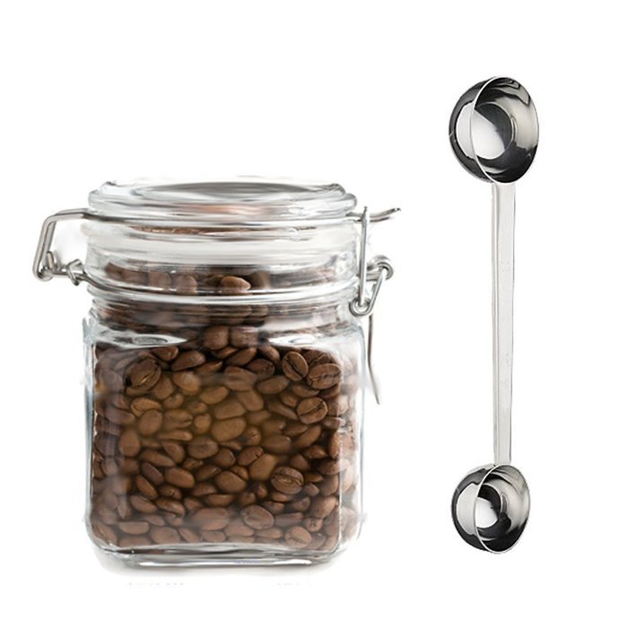 8" Premium Quality Stainless Steel Dual Scoop Coffee Spoon, 2 tbsp and 1 tbsp N2
