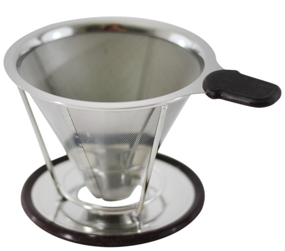 Pour Over Coffee Dripper in Stainless Steel - 2 Cup Coffee Brewer N2