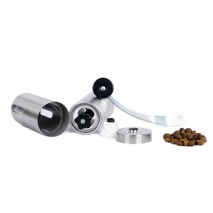 J.K Manual Ceramic Burr Coffee Grinder or Mill,Hand Mill Sleek Stainless Steel, Mini N3
