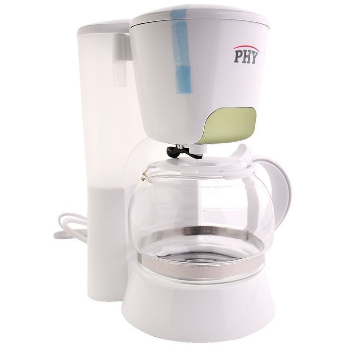 PHY Coffeemaker with Glass Carafe, Permanent Filter and Semi Transparent Water Tank (Orange) - 4-Cup/0.6L N8