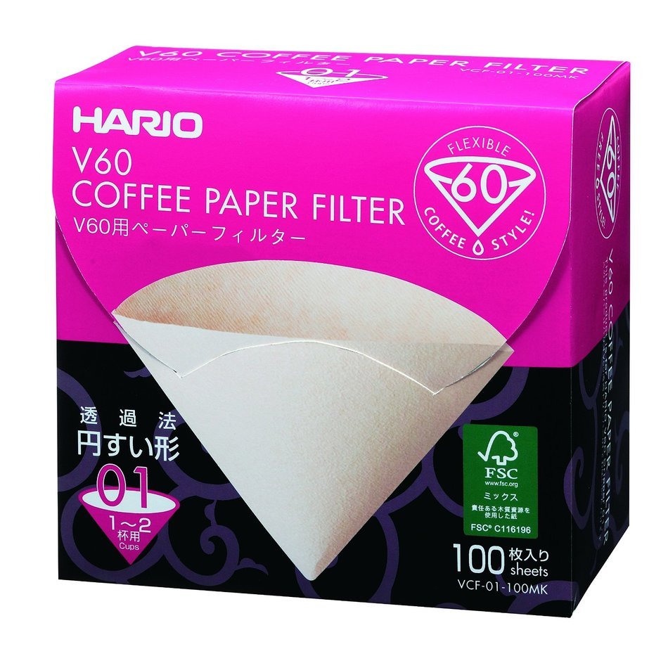 Hario Box of Paper Filters for 02 Dripper, 100 Sheets N5