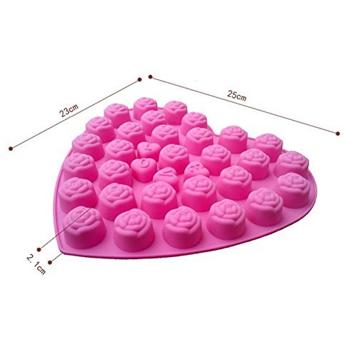 GUO -Roses modeling Chocolate mold Silica gel Mold 5 pieces