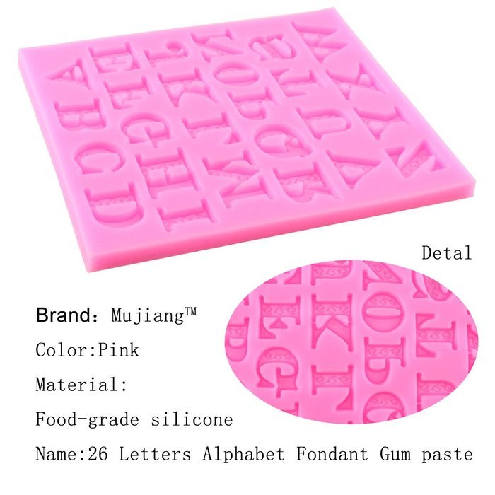 Mujiang Fondant Letter Mold Candy Making Tools Silicone Alphabet Molds Cake Decorating N22