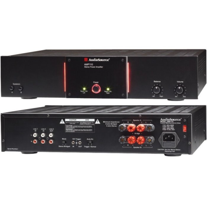 AUDIOSOURCE AMP 110 2-Channel, 75-Watt Audio Distribution Power Amp with 12-Volt Trigger Consumer Electronics