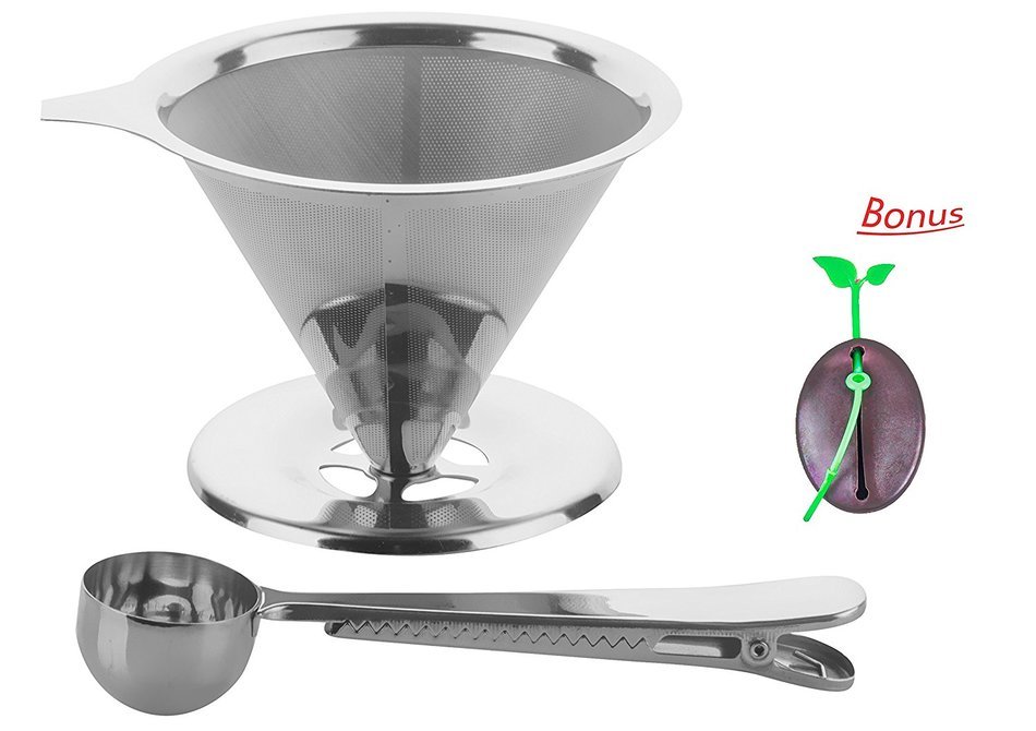 Supreme Stainless Steel Pour Over Coffee Dripper|Reusable Coffee Filter & Single Cup Coffee Maker|Camping Coffee... N2