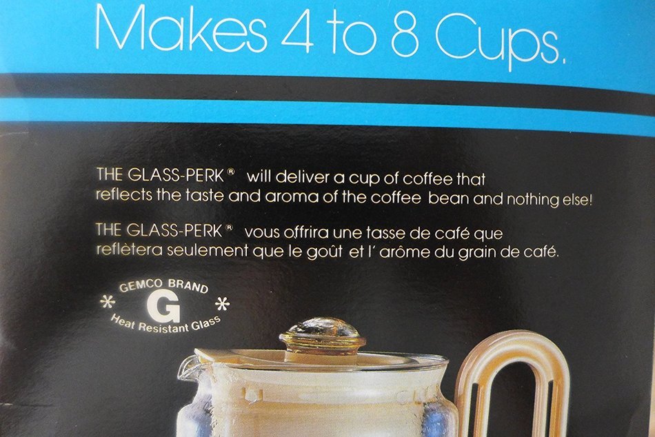 The Glass Perk Makes 4 to 8 cups percolator coffee pot N5