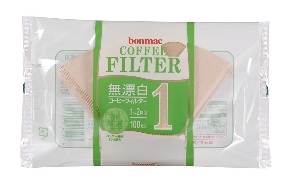 [1-2] bonmac cups unbleached bamboo blended filter CF-100BAM 100 sheets x 10 pack # 858511 (japan import)