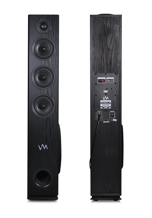 VM Audio EXAT31 Black Floorstanding Powered Bluetooth Tower Home Speakers Pair N14