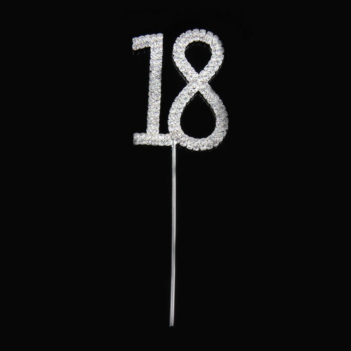 Vktech&reg; Crystal Rhinestone Bling Silver Number 40 Birthday 40th Anniversary Cake Top Topper N7
