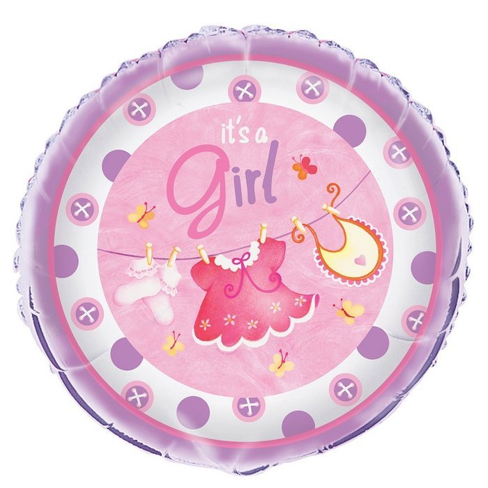 Cardboard Pink Clothesline Girl Baby Shower Cake Bunting Topper N15