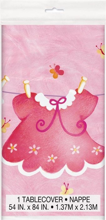 Cardboard Pink Clothesline Girl Baby Shower Cake Bunting Topper N16