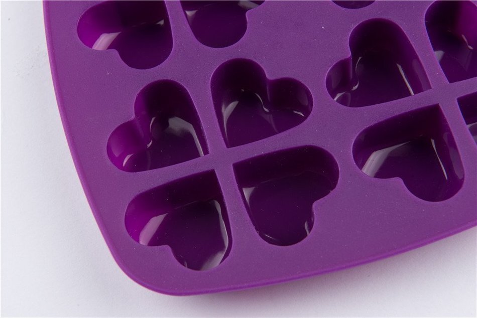 16 Cavity Heart Shape Silicone Handmade DIY Cake Chocolate Jello Mold for Wedding N4