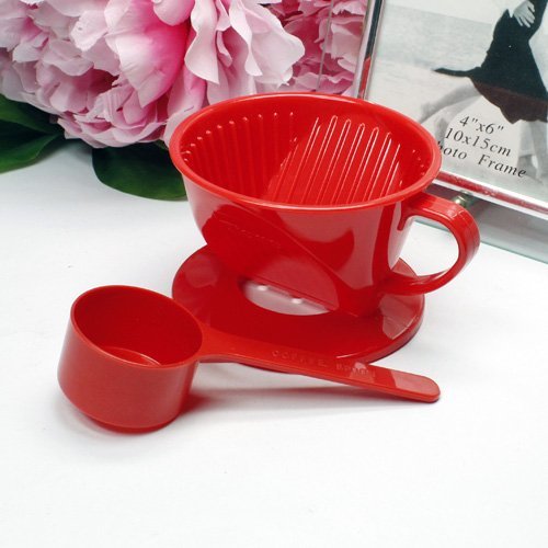 New 1-2 Cup Follicular Coffee dripper Latte Expresso Plastic Filter Espresso maker, Red, Yellow, Green (Green) N10
