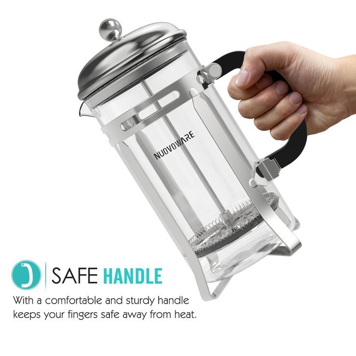 Classic French Press, Nuovoware 0.88 Quart Triple Filter French Press / Coffee & Tea Maker Complete Bundle, Heat... N7