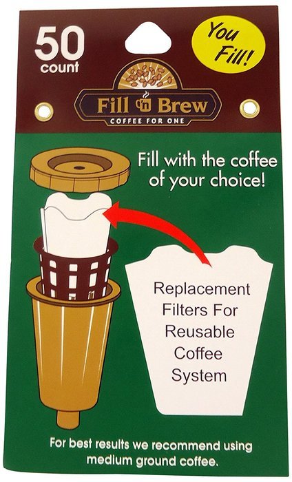 Economy Kitchen Accessory Fill N Brew K-Cup Filters 50 Count N3