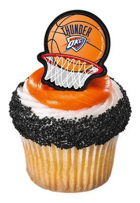 24 ~ NBA Oklahoma City Thunder Rings ~ Designer Cake/Cupcake Topper ~ New!!!!!