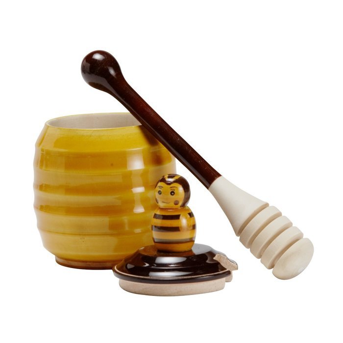 Creative Yellow Ceramic Honeypot 'Bee Mine Honeypot' N2