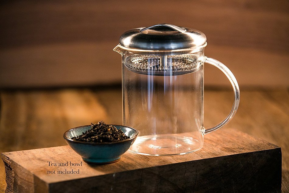 Loose Leaf Tea Strainer & Infuser Glass Teapot - 13.5 Ounces Simple Steeper N4