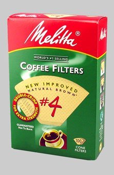 No. 4 Cone Natural Brown Paper Coffee Filter N2