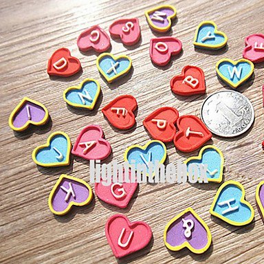 Sher 28 in 1 26 English Letter Valentine Heart Shape DIY Silicone Chocolate Pudding Sugar Cake Mold N5