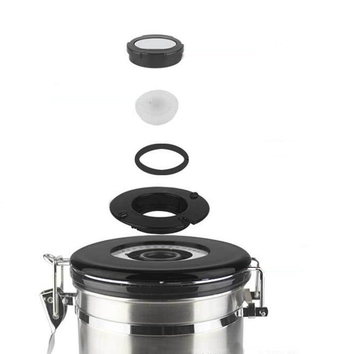 Meiruian Coffee Vacuum Sealed Canister,Stainless Steel Storage Container 1800ML N3