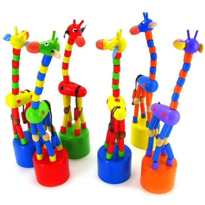 Giraffe Wooden Toy ，BeautyVan Intelligence Toy Dancing Colorful Rocking Giraffe Wooden Toy N2