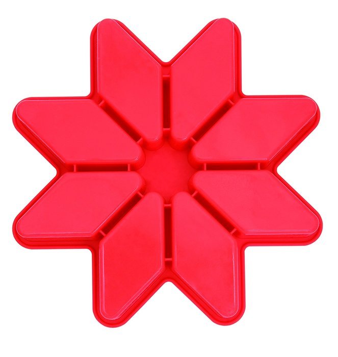 Pavoni FRT158 Platinum Silicone 8 Portions Star Shape Cake Mould, Red